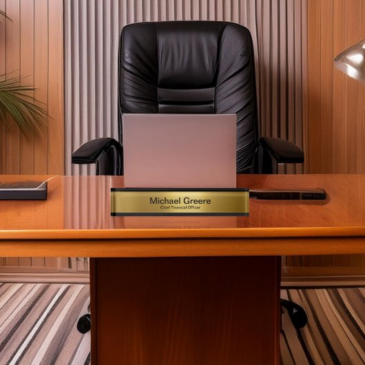 Gold Black Professional Kantoor Naambordje