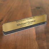 Gold Black Professional Kantoor Naambordje (Zijkant)