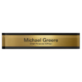 Gold Black Professional Kantoor Naambordje (Voorkant)