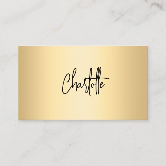 Gold Black QR-code handtekeningsscript Visitekaartje (Voorkant)