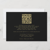 Gold black QR code simple elegant wedding  Save The Date (Achterkant)