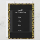 Gold Black Red Birthday Kaart (Achterkant)