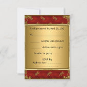 Gold Black Red-retro-uitnodiging RSVP Kaartje (Achterkant)