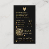 Gold Black Retro Doodles Hair Stylist QR Code Visitekaartje (Achterkant)
