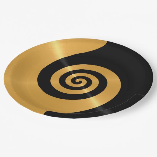 Gold Black Roestvrij staal Papieren Bordje (Gekanteld)