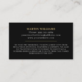 Gold & Black rolstoel Toegankelijke taxichauffeur Visitekaartje (Achterkant)