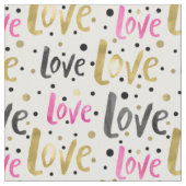 Gold Black Roze Confetti Love Stof (Close Up)