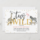 Gold Black Roze twee wilde Safari-dieren van de la Kaart (Voorkant)