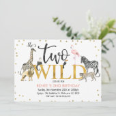 Gold Black Roze twee wilde Safari-dieren van de la Kaart (Staand voorkant)