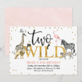 Gold Black Roze twee wilde Safari-dieren van de la Kaart (Voorkant / Achterkant)