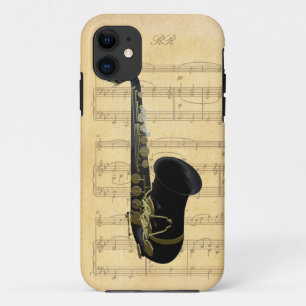 Gold Black Saxophone — Hoesje voor muziek iPhone 5
