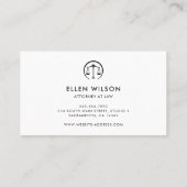 Gold & Black Scale of Justice Attorney at law Visitekaartje (Achterkant)