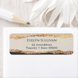 Gold black-shimmer-label voor terugzendadres etiket