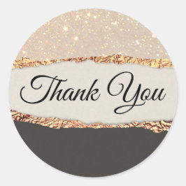 Gold black shimmer paper Hartelijk dank Ronde Sticker