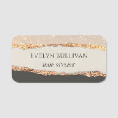 Gold Black Shimmer Paper Name Tag (Voorkant)