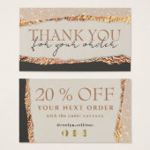 Gold black-shimmer-papier dankzij de kortingskaart visitekaartje (Voorkant /achterkant)