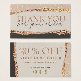 Gold black-shimmer-papier dankzij de kortingskaart visitekaartje