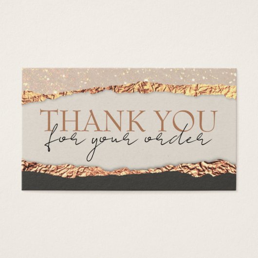 Gold black-shimmer-papier dankzij de kortingskaart visitekaartje (Voorkant)