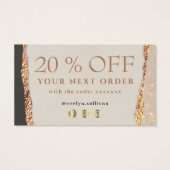 Gold black-shimmer-papier dankzij de kortingskaart visitekaartje (Achterkant)