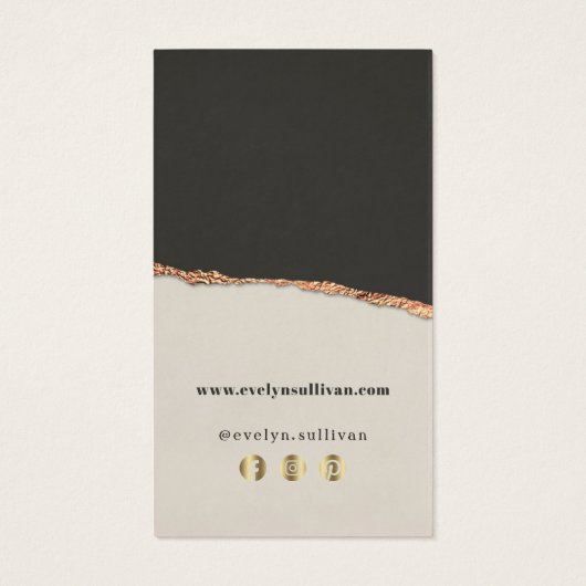 Gold black-shimmer papier pakket visitekaartje (Achterkant)