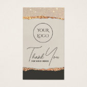 Gold black-shimmer papier pakket visitekaartje (Voorkant)