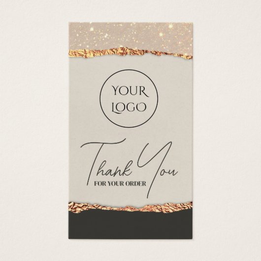 Gold black-shimmer papier pakket visitekaartje (Voorkant)