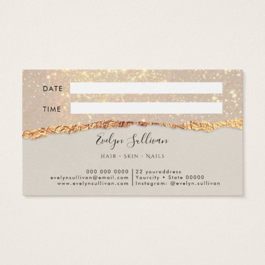 Gold black-shimmer papieren betaalkaart visitekaartje (Achterkant)