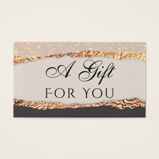 Gold black-shimmer papieren kaartje (Voorkant)