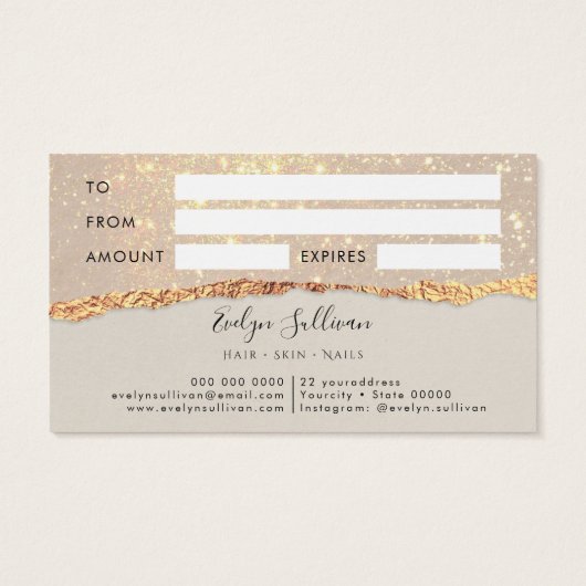 Gold black-shimmer papieren kaartje (Achterkant)