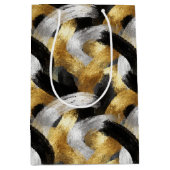 Gold Black Silver Glam Confetti Christmas Medium Cadeauzakje (Voorkant)