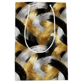 Gold Black Silver Glam Confetti Christmas Medium Cadeauzakje