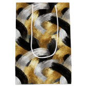 Gold Black Silver Glam Confetti Christmas Medium Cadeauzakje (Achterkant)