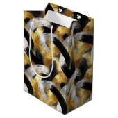 Gold Black Silver Glam Confetti Christmas Medium Cadeauzakje (Achterkant Gekanteld)