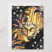 Gold Black Silver Magical Night Masquerade Party Kaart (Achterkant)
