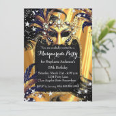 Gold Black Silver Magical Night Masquerade Party Kaart (Staand voorkant)