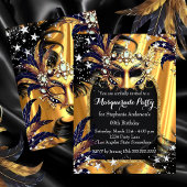Gold Black Silver Magical Night Masquerade Party Kaart