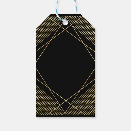 Gold & Black Simple Elegant modern Glam Deco Party Cadeaulabel (Achterkant)