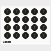 Gold & Black Simple Elegant modern Glam Deco Party Ronde Sticker (Vel)