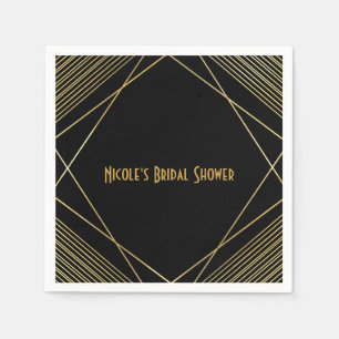 Gold & Black Simple Elegant modern Glam Deco Party Servet