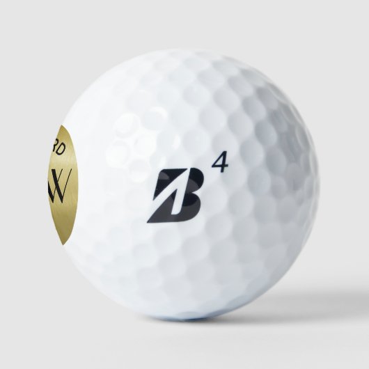 Gold Black Simple Modern Monogram Golfballen (Logo)