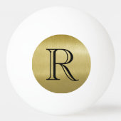 Gold Black Simple Sophisticated Monogram Pingpongbal (Voorkant)
