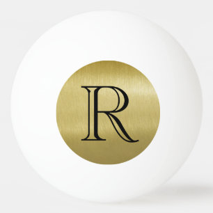 Gold Black Simple Sophisticated Monogram  Pingpongbal