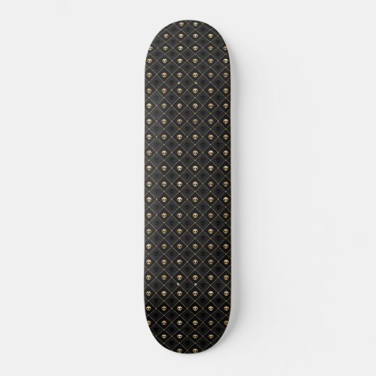 Gold Black Skull Diamonds Patroon 2 Persoonlijk Skateboard (Voorkant)