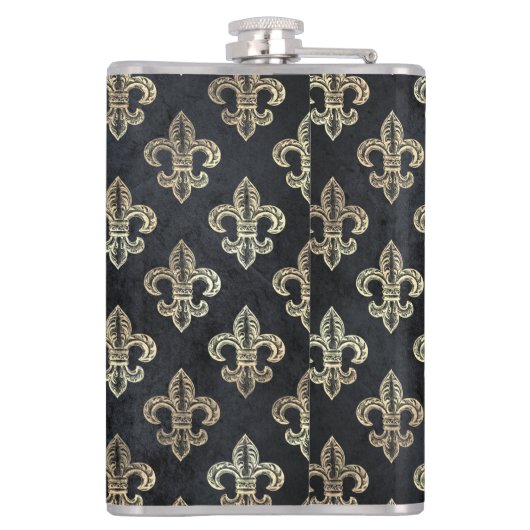 Gold Black Skull-maatkolf Heupfles (Achterkant)