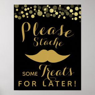 GOLD & BLACK snoep bar, zoete bar, PARTIJ SIGn Poster