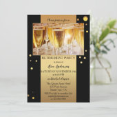 Gold Black Sparging Confetti Photo Retirement Kaart (Staand voorkant)