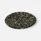 Gold Black Sparkle Confetti Stippen Papieren Bordje (Gekanteld)