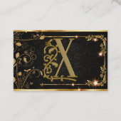 Gold Black Sparkle | Elegant Monogram Visitekaartje (Voorkant)