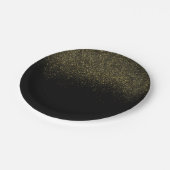 Gold Black Sparkle Glitter Papieren Bordje (Gekanteld)