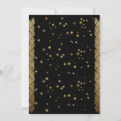 Gold Black Sparkles Merry Kerstparty Kaart (Achterkant)